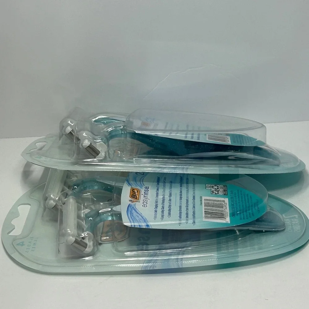 BIC EasyRinse 4 Blade Disposable Razors 2 Count Pack of‎ 2 Total 4 Razors Blue